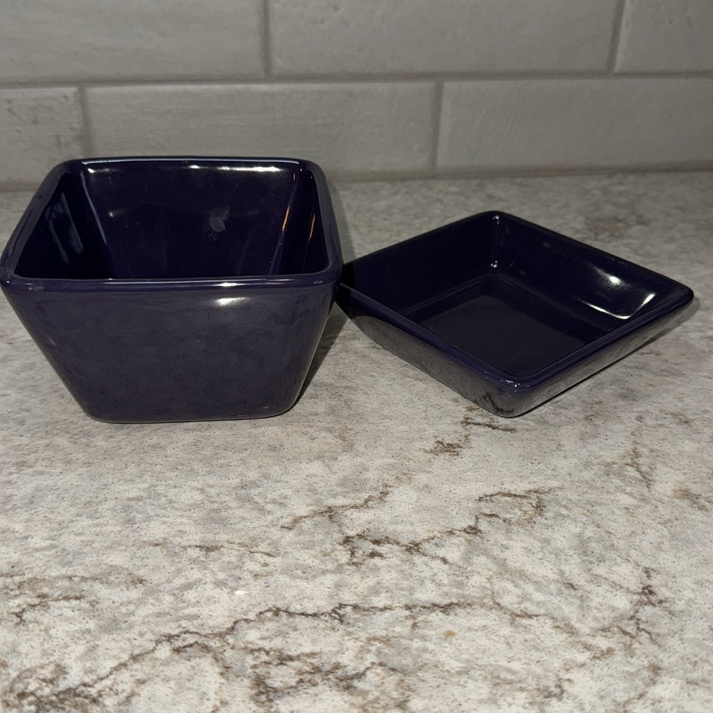 Pampered Chef Simple Additions Small Sauce Bowl And Plate Eggplant Purple